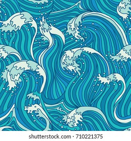 Elegant sea wave seamless pattern.