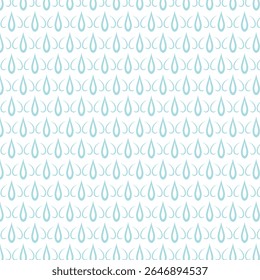 Elegant seamless aqua pattern featuring stylized C-shaped drops perfect for textiles or digital design