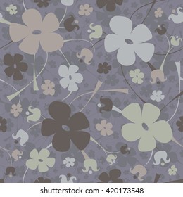 Elegant seamless background with abstract tender flowers