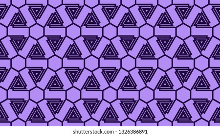 Elegant seamless background with polygonal line. Triangular style. Vector illustration. Light, dark purple color. Modern design for you business, project