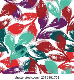 Elegant seamless botanical pattern made of spring flowers.  Monochromatic nature inspired shapes-doodle collection. 