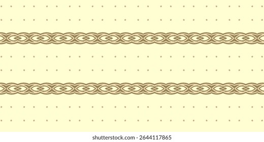 Elegante sem costura fronteira de nó celta em marrom no fundo creme. Um padrão tradicional refinado, perfeito para embalagens, detalhes de design ou impressões com temas históricos.
