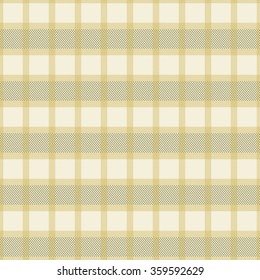 Elegant seamless checkered pattern in pleasant warm colors. Thin diagonal lines form plaid print. Square cells sand colored shades. Vector illustration for fabric, wrapping paper and other