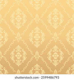 Elegant Seamless Damask Pattern – Vintage Ornamental Floral Background for Luxury Design and Home Decor