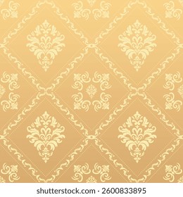 Elegant Seamless Damask Pattern – Vintage Ornamental Floral Background for Luxury Design and Home Decor