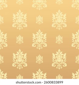 Elegant Seamless Damask Pattern – Vintage Ornamental Floral Background for Luxury Design and Home Decor