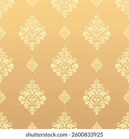 Elegant Seamless Damask Pattern – Vintage Ornamental Floral Background for Luxury Design and Home Decor