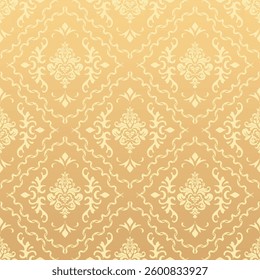 Elegant Seamless Damask Pattern – Vintage Ornamental Floral Background for Luxury Design and Home Decor