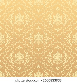 Elegant Seamless Damask Pattern – Vintage Ornamental Floral Background for Luxury Design and Home Decor