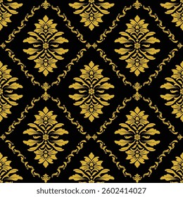Elegant Seamless Damask Pattern – Vintage Ornamental Floral Background for Luxury Design and Home Decor