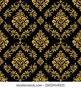 Elegant Seamless Damask Pattern – Vintage Ornamental Floral Background for Luxury Design and Home Decor