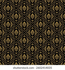 Elegant Seamless Damask Pattern – Vintage Ornamental Floral Background for Luxury Design and Home Decor