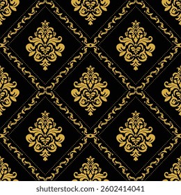 Elegant Seamless Damask Pattern – Vintage Ornamental Floral Background for Luxury Design and Home Decor