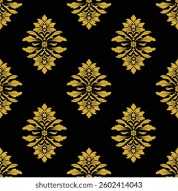 Elegant Seamless Damask Pattern – Vintage Ornamental Floral Background for Luxury Design and Home Decor