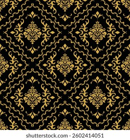 Elegant Seamless Damask Pattern – Vintage Ornamental Floral Background for Luxury Design and Home Decor