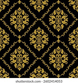 Elegant Seamless Damask Pattern – Vintage Ornamental Floral Background for Luxury Design and Home Decor