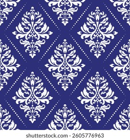 Elegant Seamless Damask Pattern – Vintage Ornamental Floral Background for Luxury Design and Home Decor