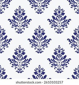 Elegant Seamless Damask Pattern – Vintage Ornamental Floral Background for Luxury Design and Home Decor