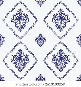 Elegant Seamless Damask Pattern – Vintage Ornamental Floral Background for Luxury Design and Home Decor