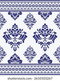 Elegant Seamless Damask Pattern – Vintage Ornamental Floral Background for Luxury Design and Home Decor