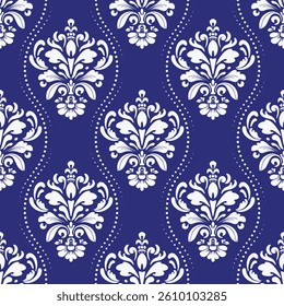 Elegant Seamless Damask Pattern – Vintage Ornamental Floral Background for Luxury Design and Home Decor