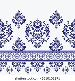 Elegant Seamless Damask Pattern – Vintage Ornamental Floral Background for Luxury Design and Home Decor