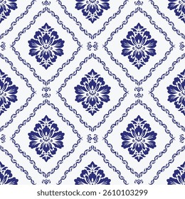 Elegant Seamless Damask Pattern – Vintage Ornamental Floral Background for Luxury Design and Home Decor