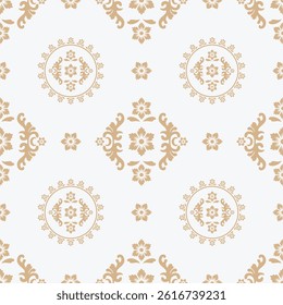 Elegant Seamless Damask Pattern – Vintage Ornamental Floral Background for Luxury Design and Home Decor
