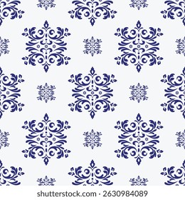 Elegant Seamless Damask Pattern – Vintage Ornamental Floral Background for Luxury Design and Home Decor