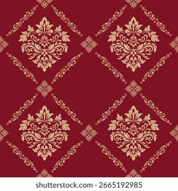 Elegante padrão de damasco sem costura - fundo floral ornamental vintage para design de luxo e decoração de casa