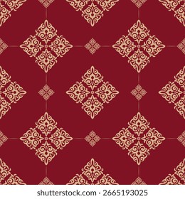 Elegante patrón de damasco sin fisuras – Fondo floral ornamental de Antiguas para diseño de lujo y decoración del hogar