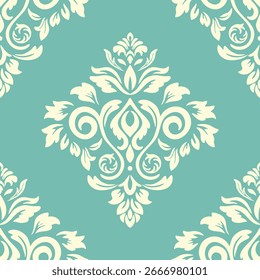 Elegante patrón de damasco sin fisuras – Fondo floral ornamental de Antiguas para diseño de lujo y decoración del hogar