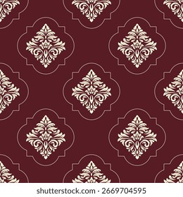 Elegante patrón de damasco sin fisuras – Fondo floral ornamental de Antiguas para diseño de lujo y decoración del hogar