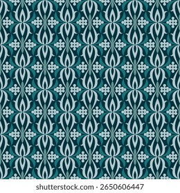 Elegante estilo sem emenda Damask padrão com fundo de elementos florais e geométricos