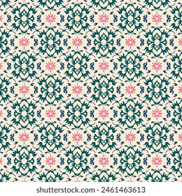 Elegante diseño de Vector de patrón floral decorativo sin costuras. Patrón floral colorido adecuado para el fondo, textura, tela, envoltura, textil, ropa, impresión u otros.