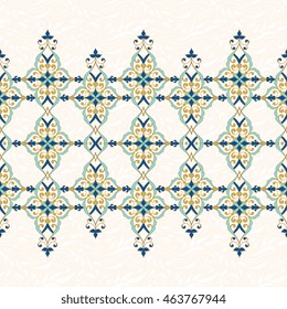 Elegant seamless element for design template.Floral border. Lace decor for birthday and greeting card, wedding invitation.Vector ornate seamless frieze.