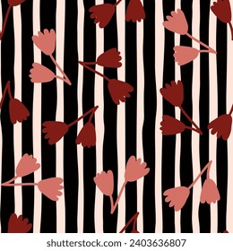 Elegant seamless floral pattern with blooming tulips, perfect for spring and summer textiles and wallpapers.