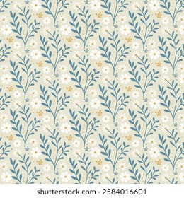 elegant seamless floral pattern with detailed botanical artwork for digital print wallpaper