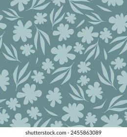 Elegant seamless floral pattern with fall flowers. Repeatable botanical background. Flat vector illustration.