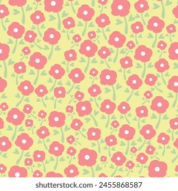 Elegante patrón floral sin costuras con flores de otoño. Fondo botánico repetible. Ilustración vectorial plana.