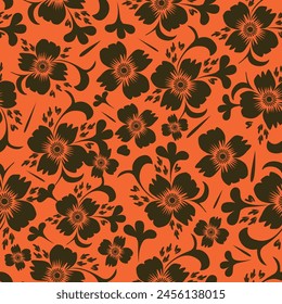 Elegante patrón floral sin costuras con flores de otoño. Fondo botánico repetible. Ilustración vectorial plana.