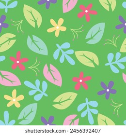 Elegante patrón floral sin costuras con flores de otoño. Fondo botánico repetible. Ilustración vectorial plana.