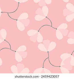 Elegant seamless floral pattern with fall flowers. Repeatable botanical background. Flat vector illustration.