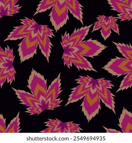 Elegante padrão floral sem emenda com flores de queda. Fundo botânico reproduzível. Ilustração de vetor plano.