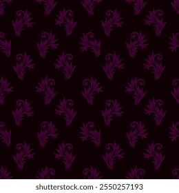 Elegant seamless floral pattern with fall flowers. Repeatable botanical background. Flat vector illustration.