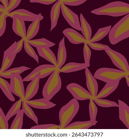 Elegante patrón floral sin fisuras con flores de otoño. Fondo botánico repetible. Ilustración vectorial plana