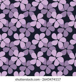 Elegant seamless floral pattern with fall flowers. Repeatable botanical background. Flat vector illustration
