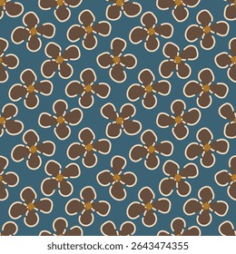 Elegante padrão floral sem emenda com flores de queda. Fundo botânico reproduzível. Ilustração de vetor plano