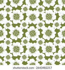 Elegante padrão floral sem emenda com flores de queda. Fundo botânico reproduzível. Ilustração de vetor plano