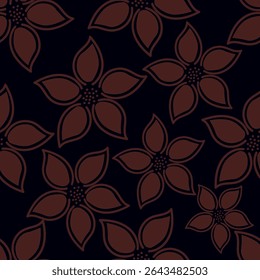 Elegant seamless floral pattern with fall flowers. Repeatable botanical background. Flat vector illustration
